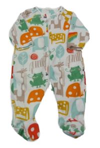 Bílý fleecový overal se zvířaty Next