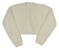 Smotanové trblietavé chlpaté svetrové bolerko Next