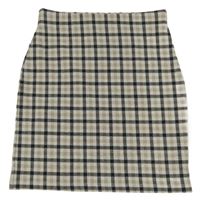 Šedo-černo-hnědá kostkovaná sukně New Look