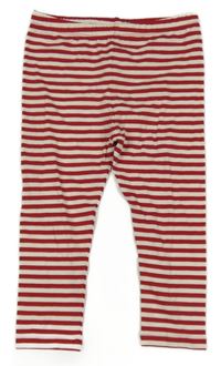 Bielo-červené pruhované legíny M&S
