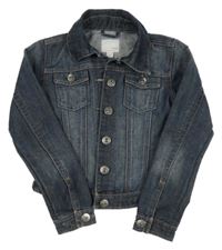 Tmavomodrá riflová crop bunda Next