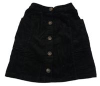Čierna menšestrová sukňa s gombíkmi Next