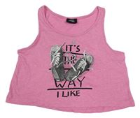 Ružový melírovaný crop top s teniskami Page One Young