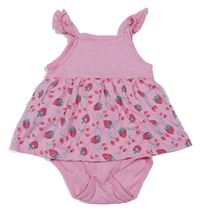Ružová tunika s jahodami s třešněmi a všitým body So Cute