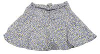 Lila-biela kvetovaná kolová sukňa s všitými kraťasy Zara