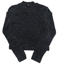 Čierne trblietavé crop tričko New Look