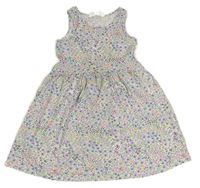 Bielo-fialové kvetované šaty H&M