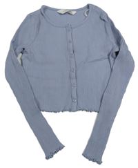 Svetlomodré rebrované crop tričko H&M