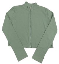 Khaki rebrované prepínaci crop tričko River Island