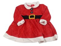 Červeno-bílé sametové šaty - Santa F&F