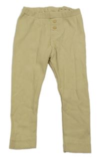 Vanilkové žebrované legíny s knoflíky H&M