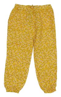 Žlté kvetované ľahké nohavice Primark
