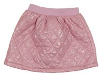 Ružová prešívaná šušťáková zateplená sukňa shein