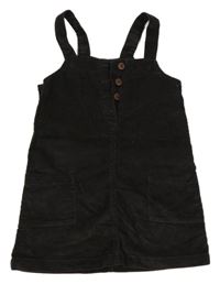 Tmavohnedé menšestrové šaty s vreckami Lupilu