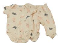 2 set - smetanové body s králíky + polodupky 