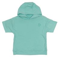 Svetlomodré teplákové tričko s kapucňou Peacocks