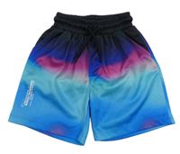 Černo-modro-zelené sportovní kraťasy George