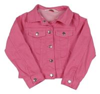 Růžová crop riflová bunda s kapsami H&M