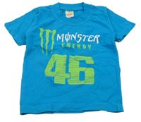 Tyrkysové tričko s nápisom