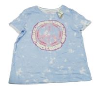 Nové - Svetlomodré vzorované tričko s potlačou Primark