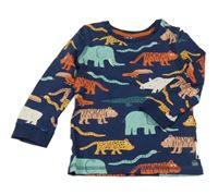 Tmavomodré pyžamové tričko s barevnými zvířaty M&S