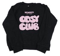 Čierna mikina s ružovým nápisom F&F