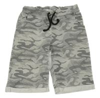 Šedé army teplákové kraťasy 