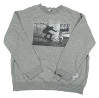 Sivá melírovaná mikina s potlačou H&M