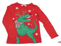 Červené pyžamové triko s dinem H&M