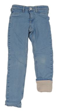 Světlemodré podšité skinny rifle H&M