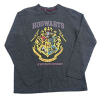 Tmavosivé melírované tričko s erbem - Harry Potter Primark