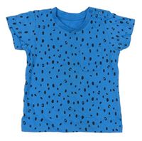Modré bodkovaná é tričko s vreckom Matalan