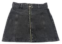 Tmavosivá rifľová prepínaci sukňa Matalan