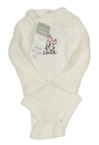 Biele rebrované body s kvetmi Pep&Co