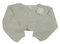 Sivé vzorované trblietavé svetrové bolerko s 3D květem H&M