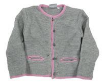 Sivo-ružový prepínaci vlnený sveter