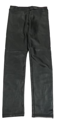 Čierne koženkové zateplené legíny CALZEDONIA