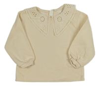 Vanilková mikina s golierikom s madeirou H&M