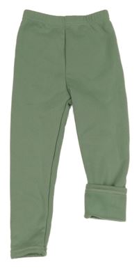 Zelené zateplené legíny 