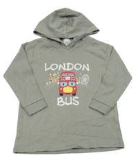 Světlešedé triko s autobusem a kapucí 