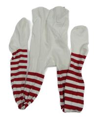 Bielo-červené pruhované pančuchy Primark