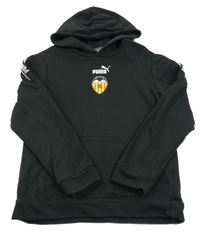 Černá mikina s potiskem a kapucí Puma