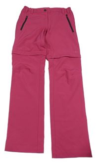 Fuchsiové outdoorové kalhoty s odepínacími nohavicemi a páskem CMP