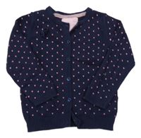 Tmavomodrý prepínaci sveter so srdiečkami Primark