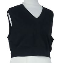 Dámská černá crop mikinová vesta H&M