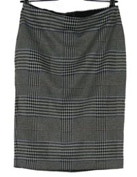 Dámska čierno-modro-biela kockovaná púzdrová sukňa M&S