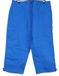 Dámské modré crop plátěné kalhoty Ulla Popken 