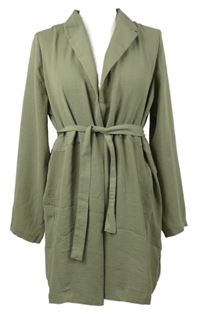 Dámský khaki kabátový cardigán s páskem Primark 