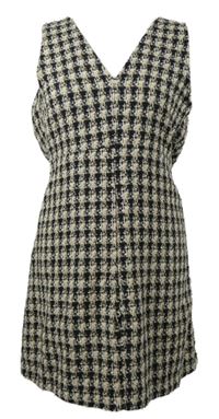 Dámske čierno-béžové vzorované pletené šaty Primark