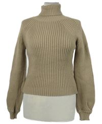 Dámský béžový žebrovaný svetr s rolákem Shein 